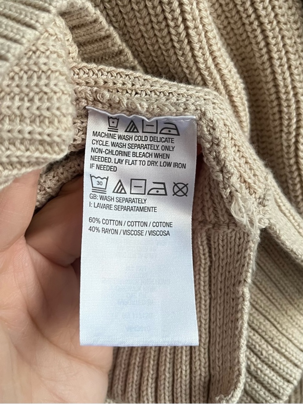 Belle by Kim Gravel Beige Crewneck Sweater with Palm Embroidery - Picture 6 of 7